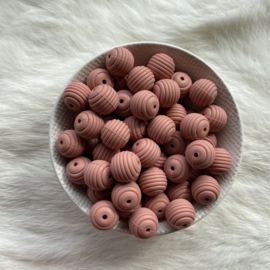 15mm striped - terra pink