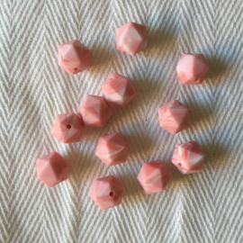 Small icosahedron - marble coral pink