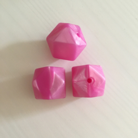 Hexagon - parelmoer fuchsia