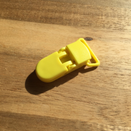 Pacifier clip plastic 20mm - yellow