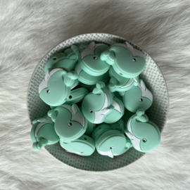 Whale bead - mint