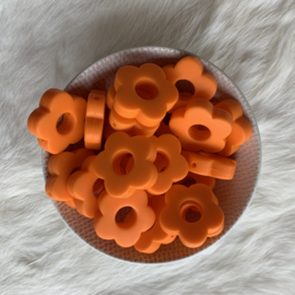 Round flower bead - orange