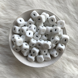 Letterbead silicone 12mm WHITE - stripe