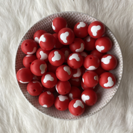 15mm - rood met witte mickey mouse
