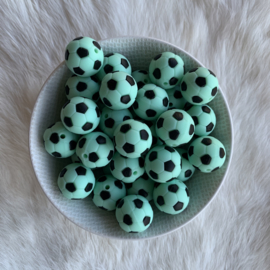 19mm - soccer bead mint