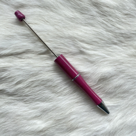 Pen voor kralen - roze met glitters
