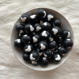 15mm - black with white mickey mouse