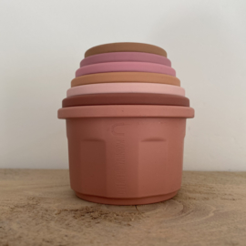 Over The Rainbow stacking cups - old pink