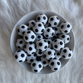 19mm - voetbal kraal zwart/wit