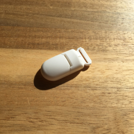 Pacifier clip plastic 15mm - white
