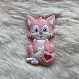 Fox sitting teether - light pink