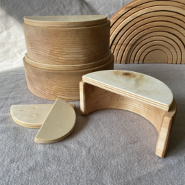 Houten halve cirkels - platen klein