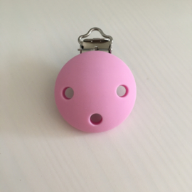 Pacifier clip silicone - baby pink