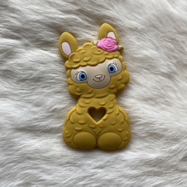 Happy llama teether - mustard