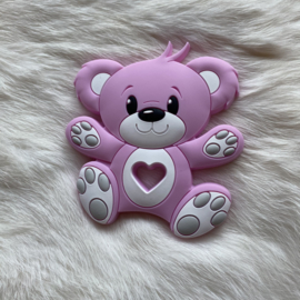 Bear teether -  baby pink