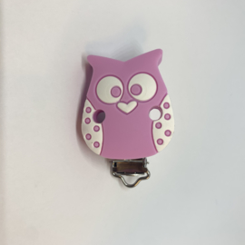 Pacifierclip siliconen owl
