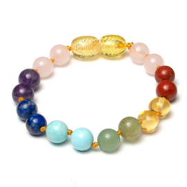 Barnsteen kinder armband baroque - edelstenen regenboog setjes