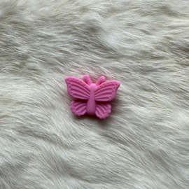 Flying butterfly silicone bead - pink