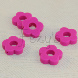 Round flower bead - fuchsia