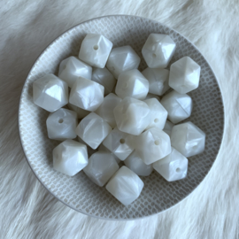 Small hexagon - pearl white