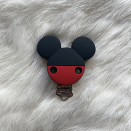 Speenclip siliconen mickey mouse - crimson rood