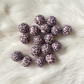 Hexagon - luipaard print oud roze