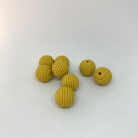 15mm geribbeld - mosterd geel
