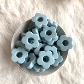 Round flower bead - old blue