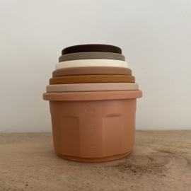 Over The Rainbow stacking cups - neutral brown