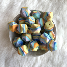 Hexagon - marble rainbow