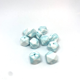 Small hexagon - marble teal