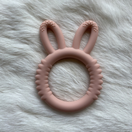 Rabbit teether silicone - vintage pink