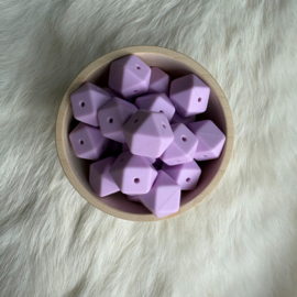 Hexagon 17mm bead with 4 holes - lavender