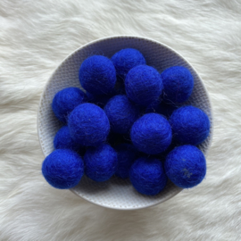 Felted bead - bright blue