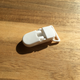 Pacifier clip plastic 20mm - white