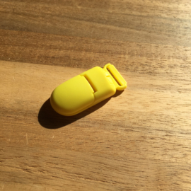 Pacifier clip plastic 15mm - yellow