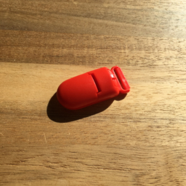 Pacifier clip plastic 15mm - red