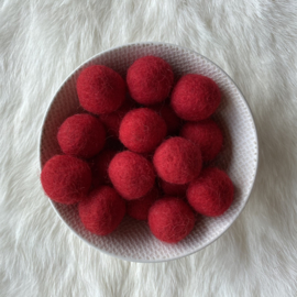 Felted bead - red