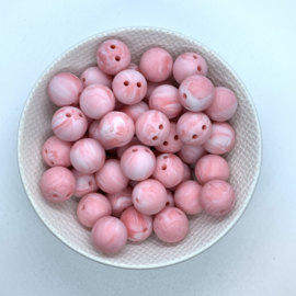 Safety bead 15mm - marble coral pink