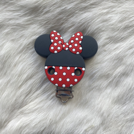 Speenclip siliconen minnie mouse - crimson rood