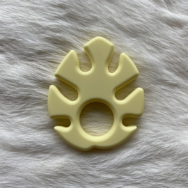 Monstera teether - cream yellow