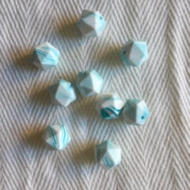 Small icosahedron - marble teal