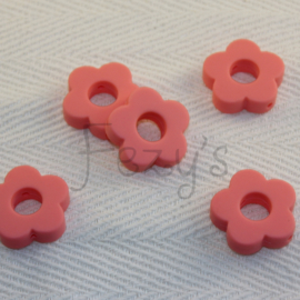 Round flower bead - flamingo pink