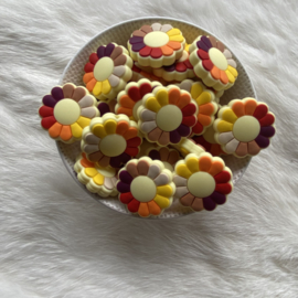 Flower power bead - autumn shades