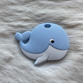 Happy whale teether - soft blue