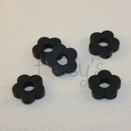 Round flower bead - black