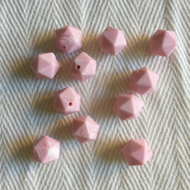 Small icosahedron - marble soft pink