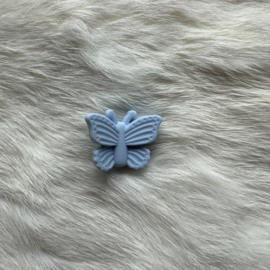 Flying butterfly silicone bead - pastel blue 2