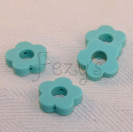 Round flower bead - light turquoise