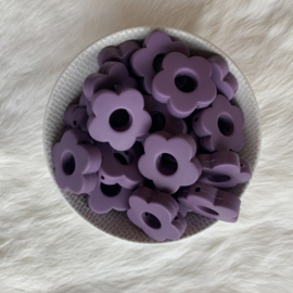 Round flower bead - antique purple